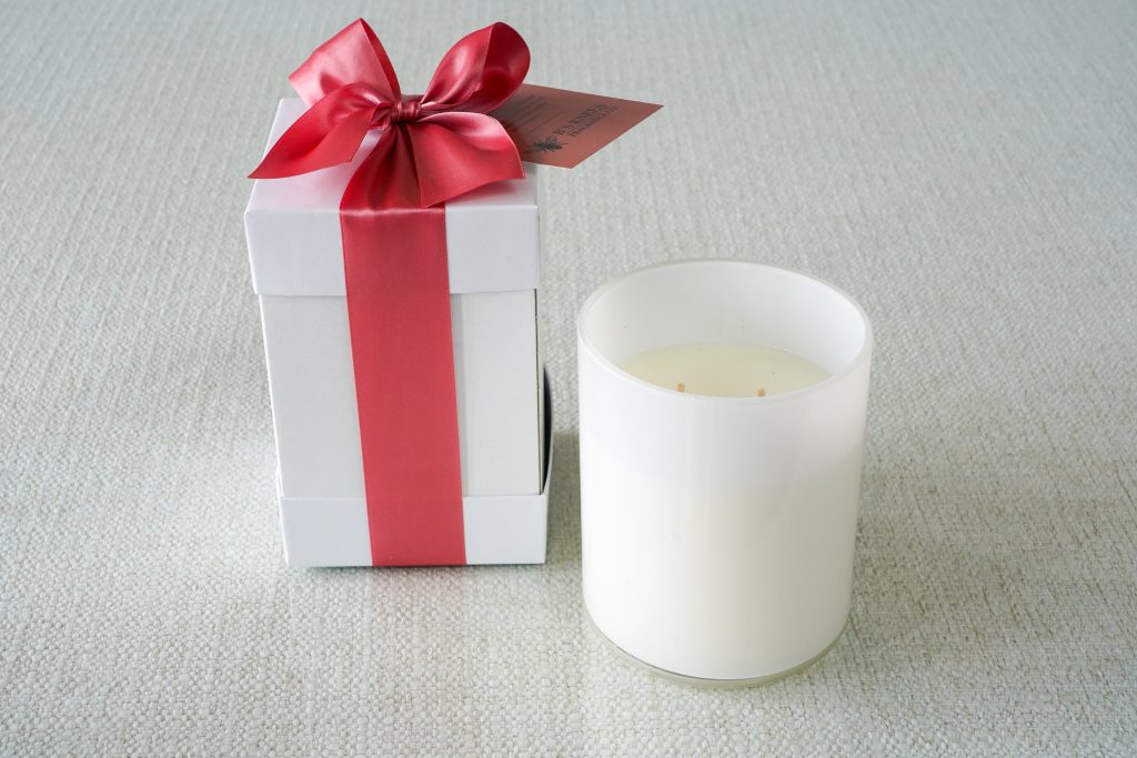 B's Knees 2-Wick White Glass Candles