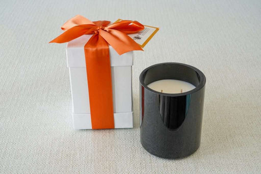 B's Knees 2-Wick Black Glass Candle -Spiced Pumpkin Chai