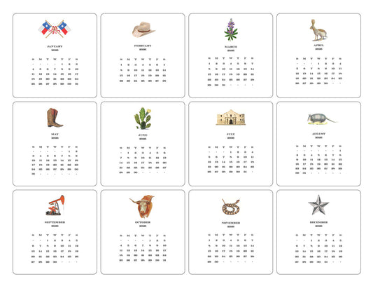 Maison de Papier CAL026009 Texas Calendar with Easel