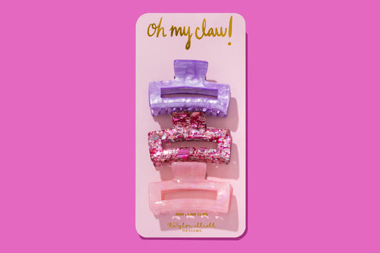 Taylor Elliott Designs CC-12 Claw Clip Trio - Pink Confetti