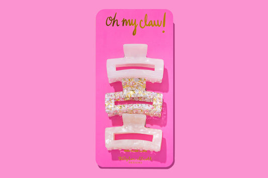 Taylor Elliott Designs CC-13 Claw Clip Trio - Pearl Confetti