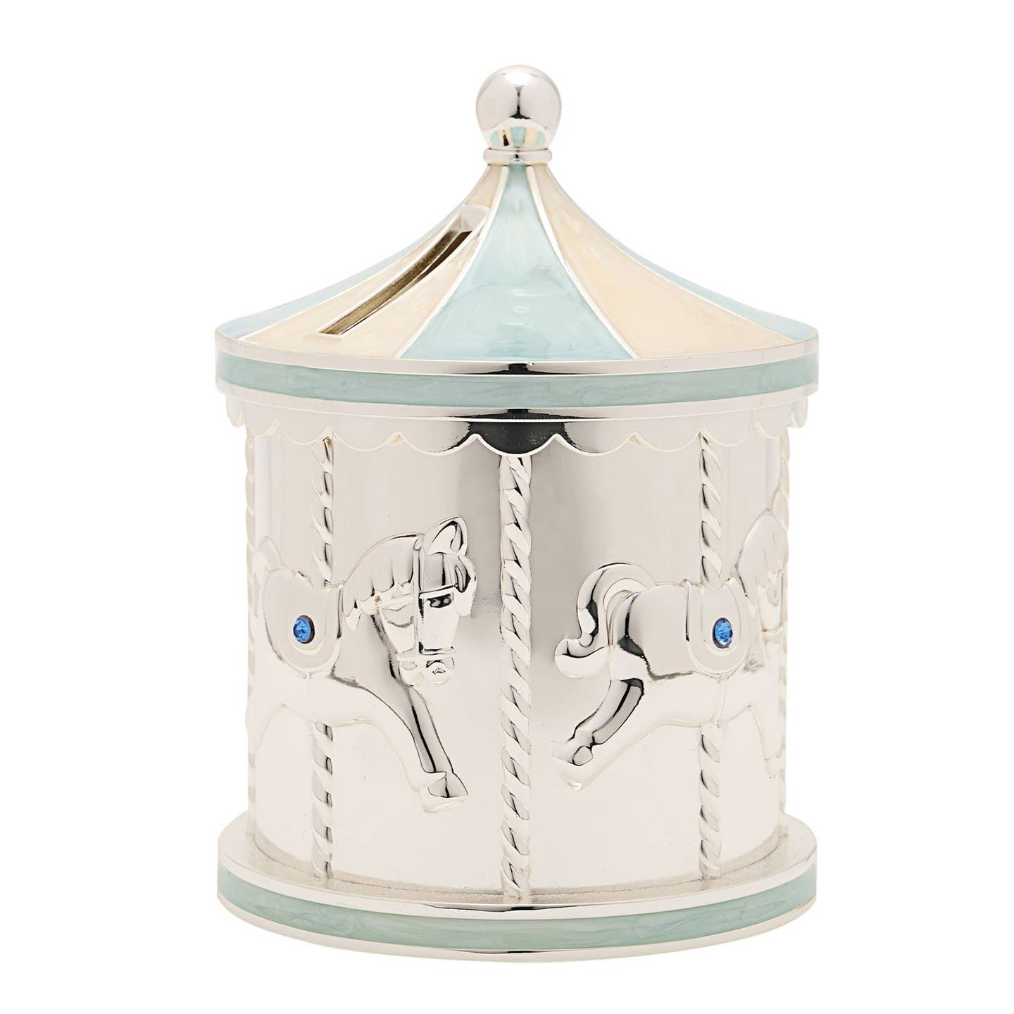 WIDDOP & CO. CG1920 Bambino Silverplated Money Box Carousel Piggy Bank