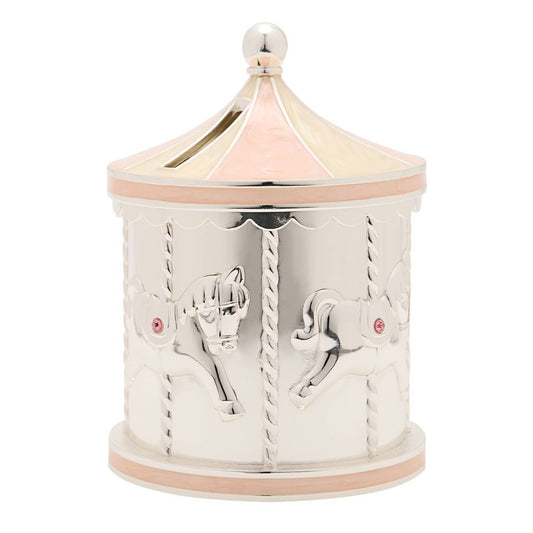 WIDDOP & CO. CG1920 Bambino Silverplated Money Box Carousel Piggy Bank