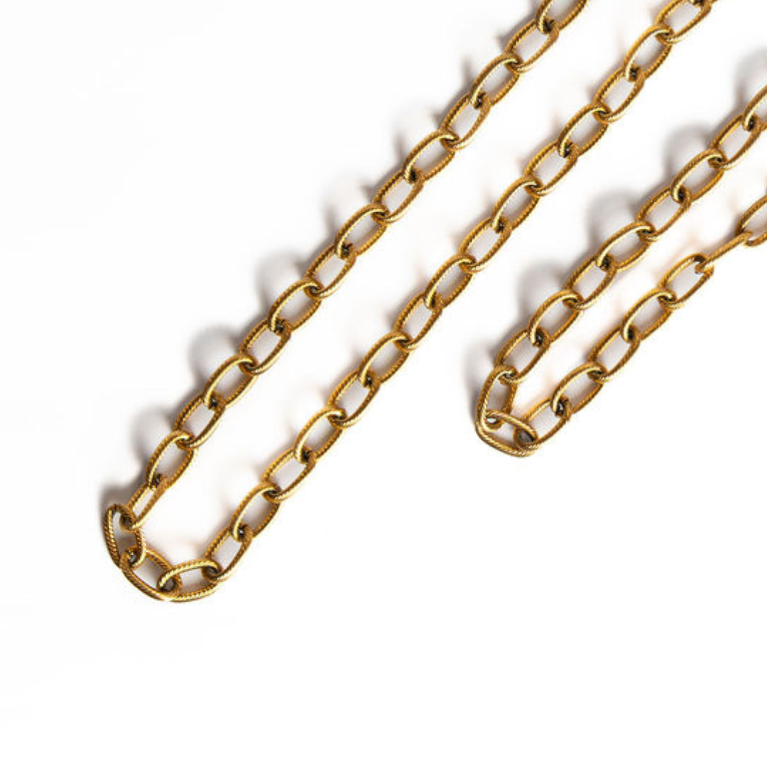 Winton and Wait Chunky Rope Link Chain - 24" Gold