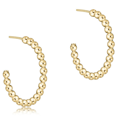 enewton EBECL125PHG Beaded Classic 1.25" Post Hoop  - Gold