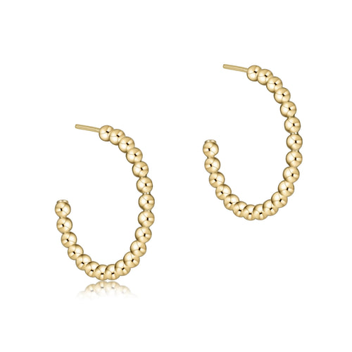 enewton EBECL1PHG Beaded Classic 1" Post Hoop - Gold