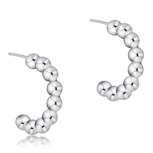 enewton EBECL1PHPE4 Beaded Classic 1" 4MM Pearl Post Hoop Earrings