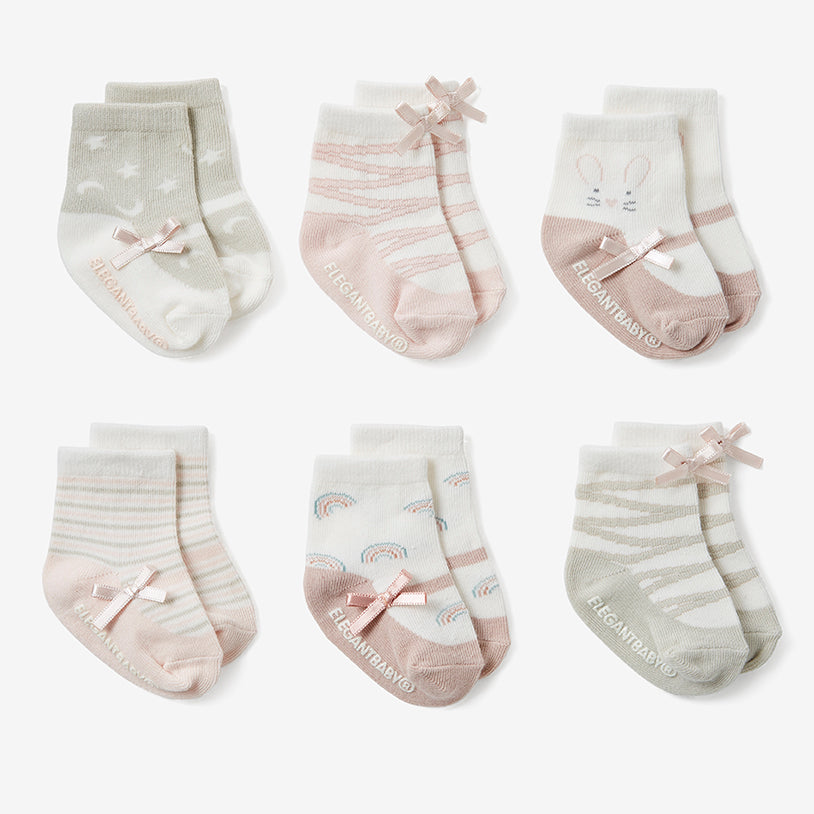 Elegant Baby Baby Socks  0-12M -6 Pair