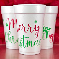 Print Appeal Christmas Styrofoam Cups - Set of 10