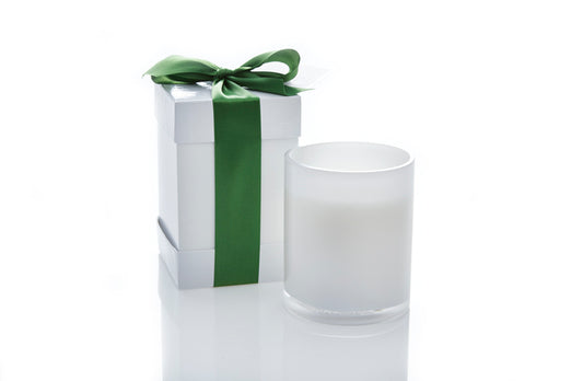 B's Knees 2-Wick White Glass Candle -Fraser Fir and Balsam