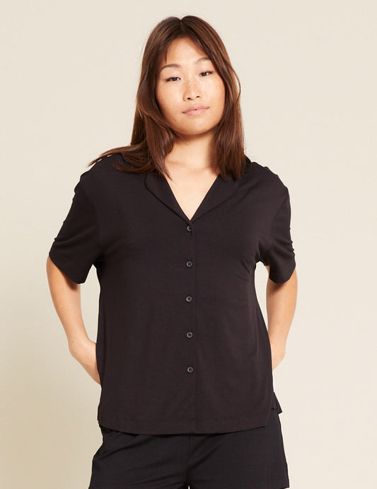 Boody Goodnight Short Sleeve Sleep Shirt - Black