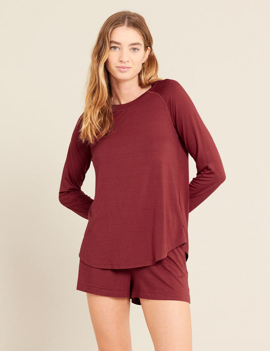 Boody Goodnight Raglan Sleep Top - Ruby