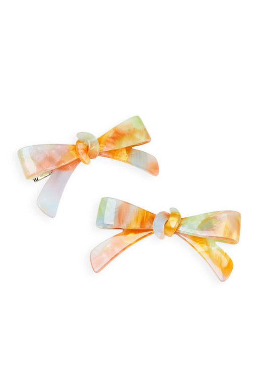 Violet & Brooks Marbelized Bow Clip  - Set of 2