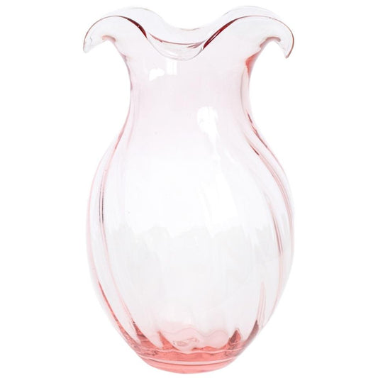 Vietri HBS-8579PI Pink Vertical Fluted Large Vase