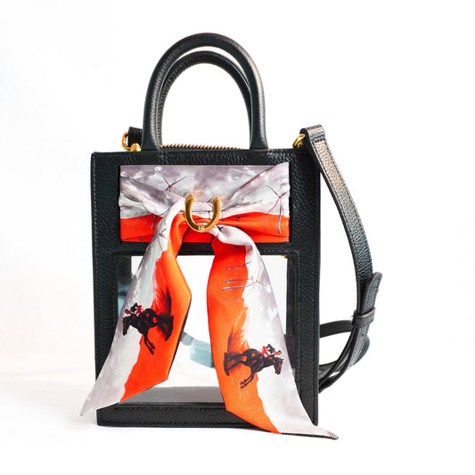 Hampton Road Designs HRD-7973 Mini Calista Clear Black & Rave On Twilly