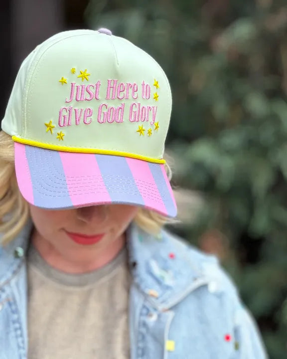 Taylor Elliott Designs HAT-39 Just Here to Give God Glory Baseball Hat