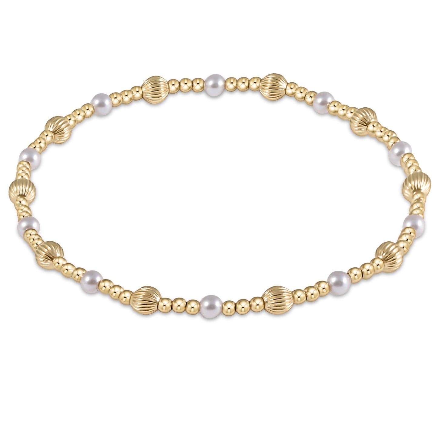 enewton BDIGSINP4PE Dignity Sincerity Pattern 4mm Bead Bracelet - Pearl