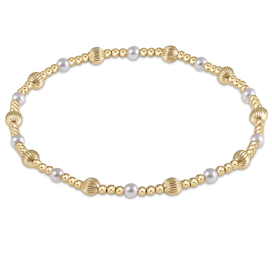 enewton BDIGSINP4PE Dignity Sincerity Pattern 4mm Bead Bracelet - Pearl