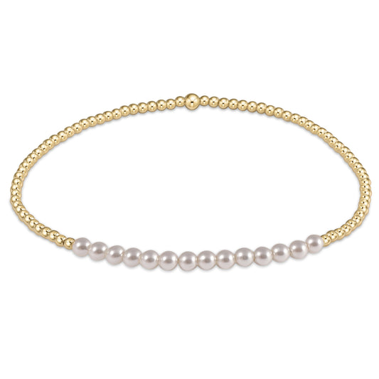 enewton BGBL2PE Gold Bliss 2mm Bead Bracelet -Pearl