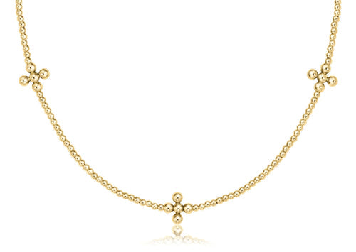 enewton N15SCGP2SCG 15" Choker Signature Cross Gold Pattern 2mm Bead - Signature Cross Gold