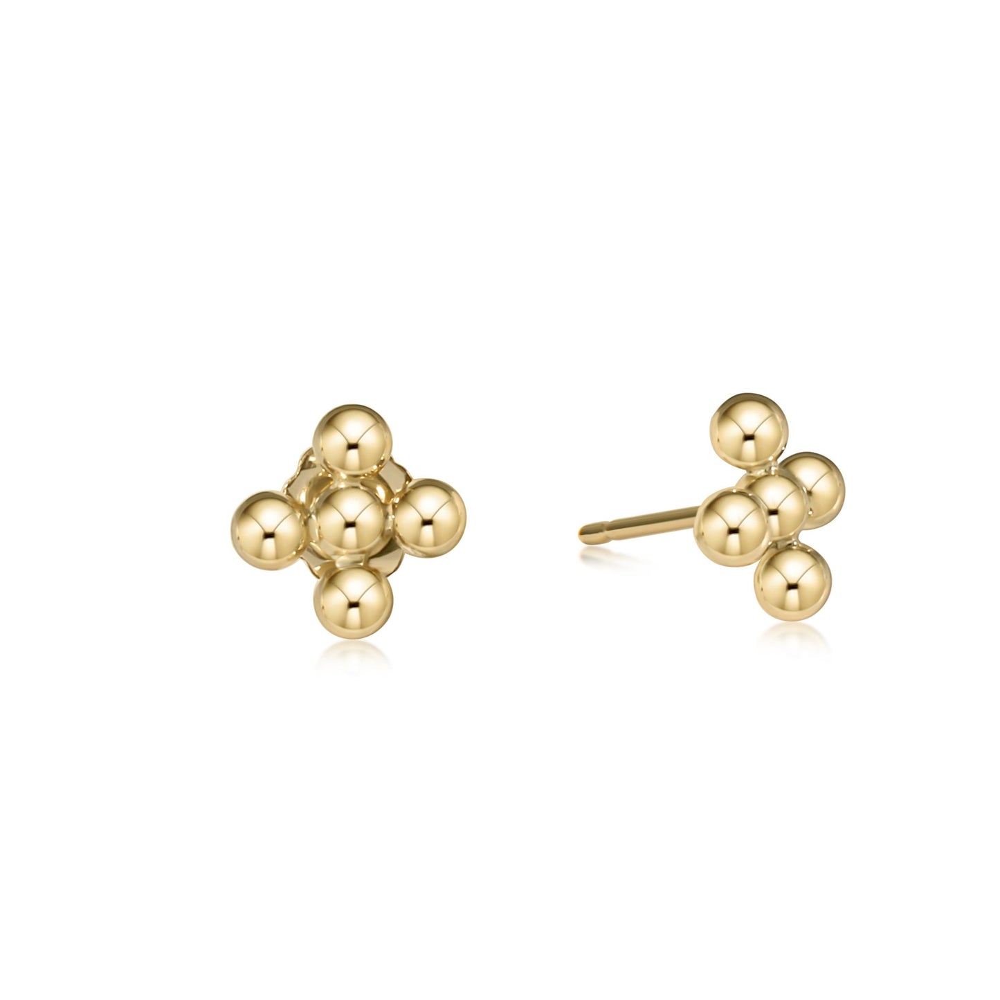 enewton ECL3SCSG Classic Beaded Signature Cross Stud  Earrings- 3mm Bead Gold