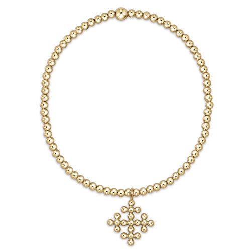 enewton BCLG25CLSCECPG Classic Gold 2.5mm Bead Bracelet - Classic Beaded Signature Cross Encompass Gold Charm