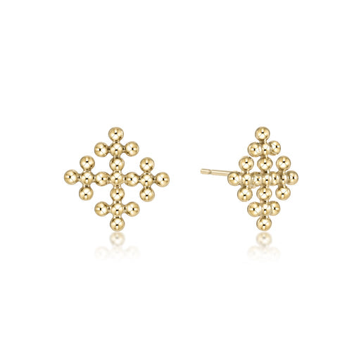 enewton ECLSCECPSG Classic Beaded Signature Cross Encompass Gold Stud