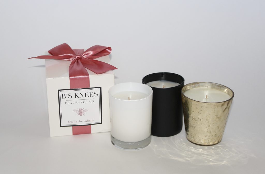 B's Knees Fragrance Company 1-Wick White Glass Candle - Tea In The Sahara