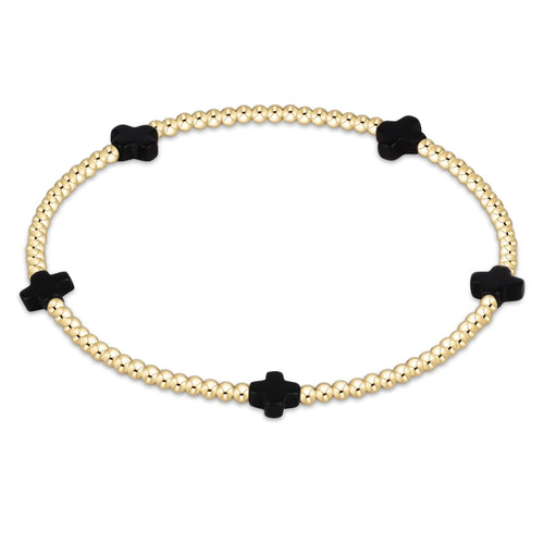 enewton BSCSMGP2 Signature Cross Small Gold Pattern 2mm Bead Bracelet