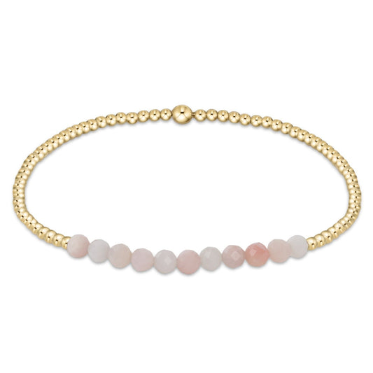 enewton BGBL2POP Gold Bliss 2mm Bead Bracelet - Pink Opal