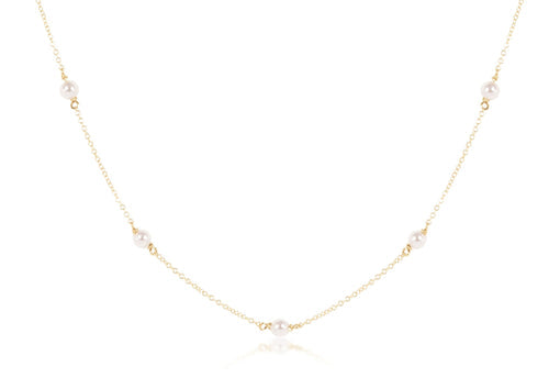 enewton N15SIPE4 15" Choker Simplicity Chain Gold - 4mm Pearl