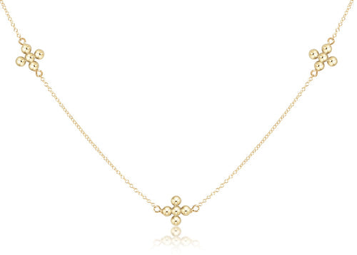 enewton N15SIGSCG 15" Choker Simplicity Chain Gold - Signature Cross Gold