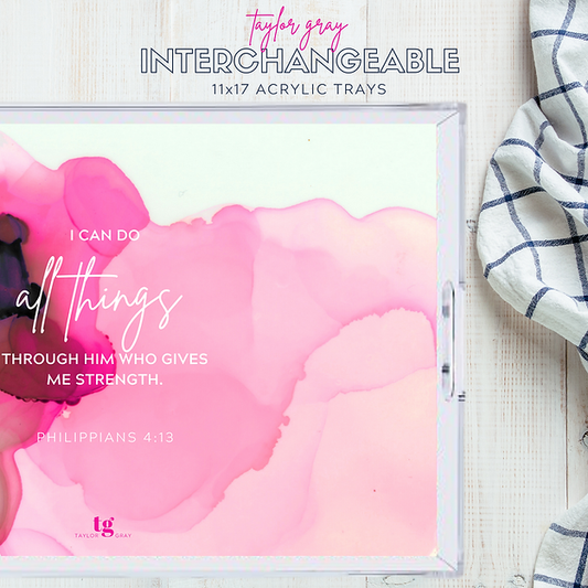 Taylor Gray INS08 11 x 17 Acrylic Tray Interchangeable Inserts My Rock Scripture - Set of 12