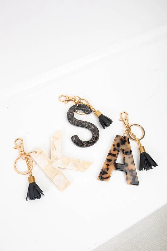 Violet & Brooks Chunky Acetate Letter Key Chain