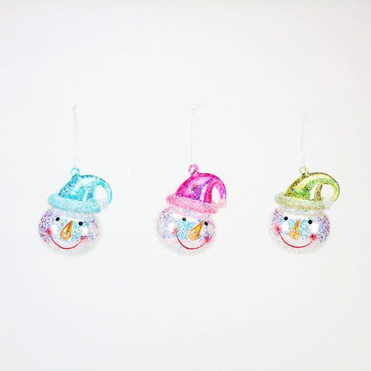 One Hundred 80 Degrees DF0939 Iridescent Snowman Ornaments