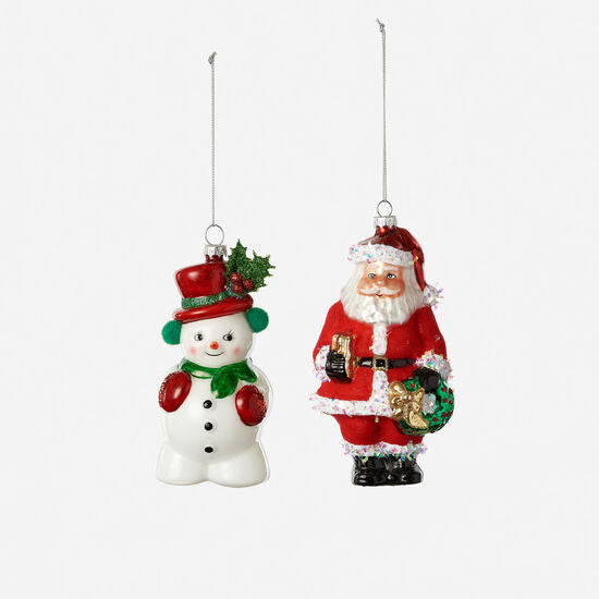 One Hundred 80 Degrees EL0430 Snowman/Santa Ornaments