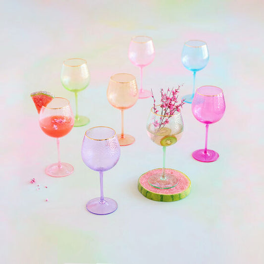 One Hundred 80 Degrees EM2558  Rainbow Wine Glass - 8 Assorted