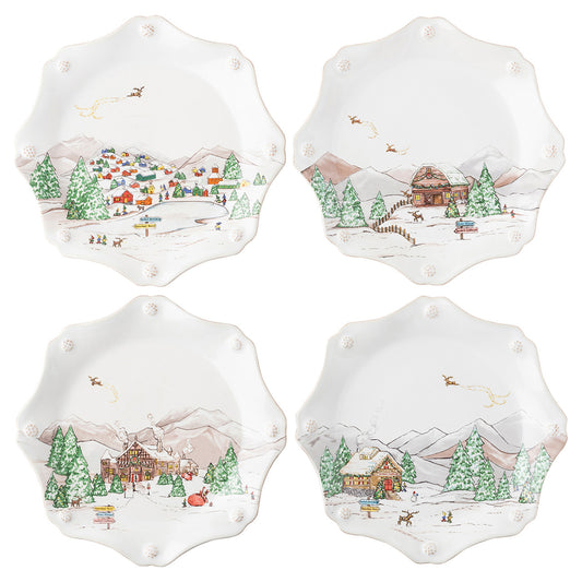 Juliska JN63SET/88 Berry & Thread North Pole Salad Plate - 4 Assorted
