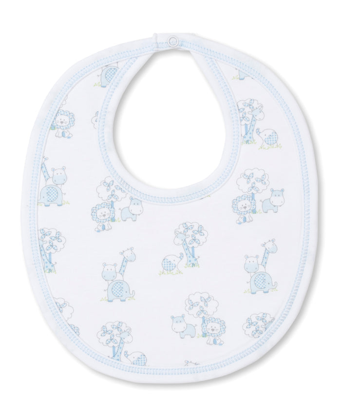 Kissy Kissy KB310380O Gingham Jungle Print Bib - Light Blue