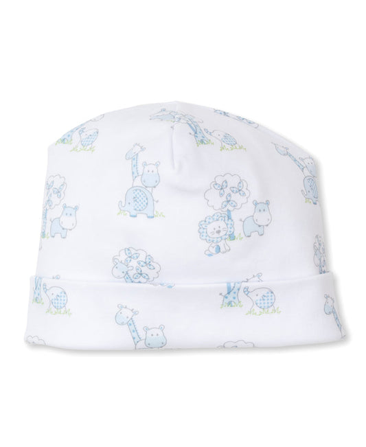 Kissy Kissy KB510381 Gingham Jungle Print Hat - Light Blue