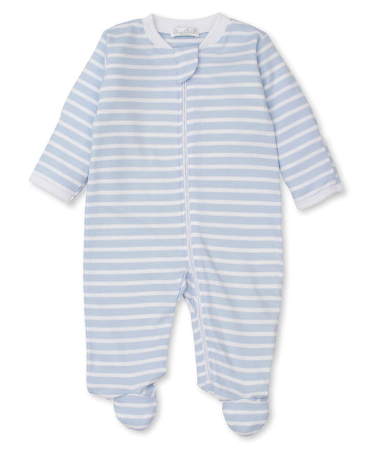 Kissy Kissy KBQ08228N PJ's Team Stripe Zipper Footie - Blue