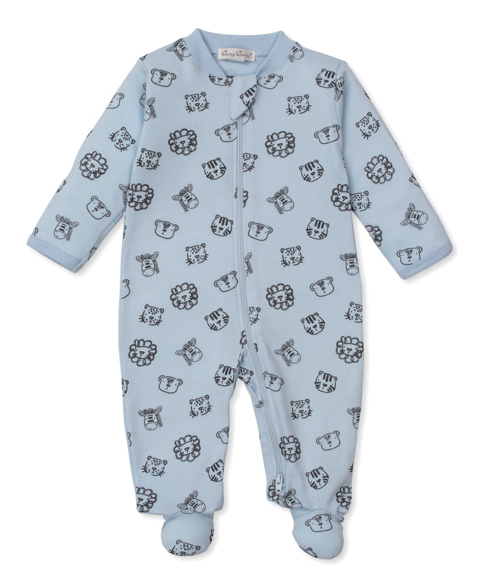 Kissy Kissy KBQ13299N PJ's Jungle Jumble Zipper Footie - Blue