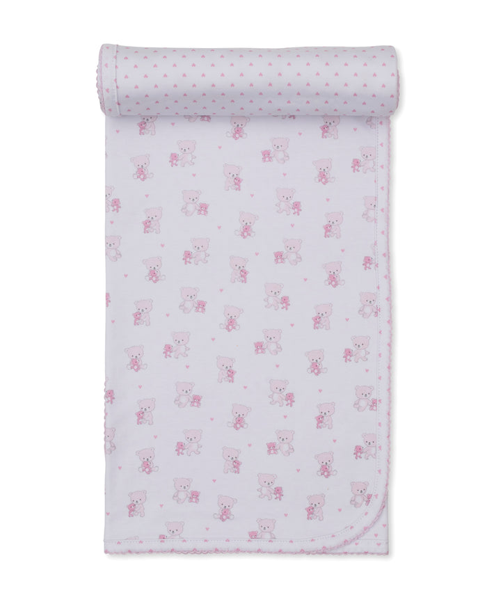 Kissy Kissy KG713596O Teddy Bear Love Reversible Blanket - Pink