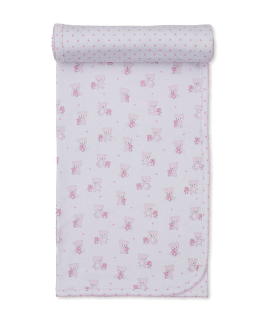 Kissy Kissy KG713596O Teddy Bear Love Reversible Blanket - Pink