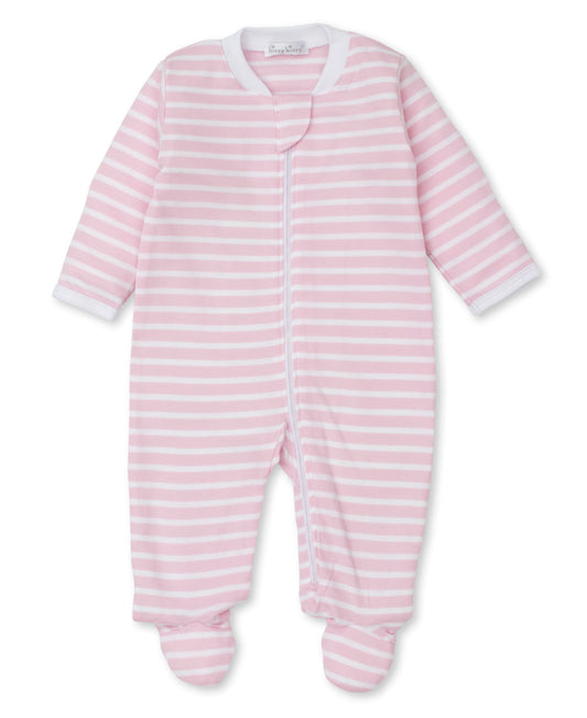 Kissy Kissy KGQ08229N PJ's Team Stripe Zipper Footie - Pink