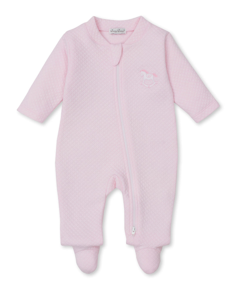 Kissy Kissy KGQ13007N Riding Rockers Jacquard Zipper Footie - Pink