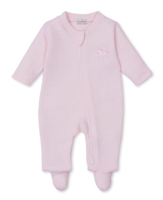 Kissy Kissy KGQ13007N Riding Rockers Jacquard Zipper Footie - Pink