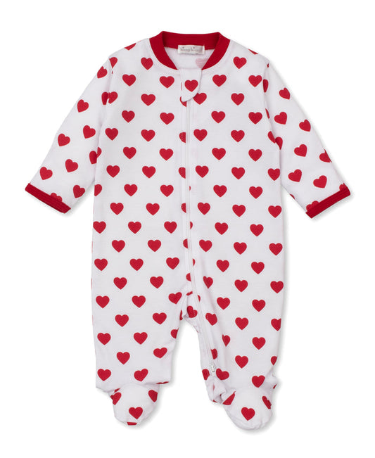 Kissy Kissy KNQ12004N PJs Be My Valentine Zippered Footie - Red