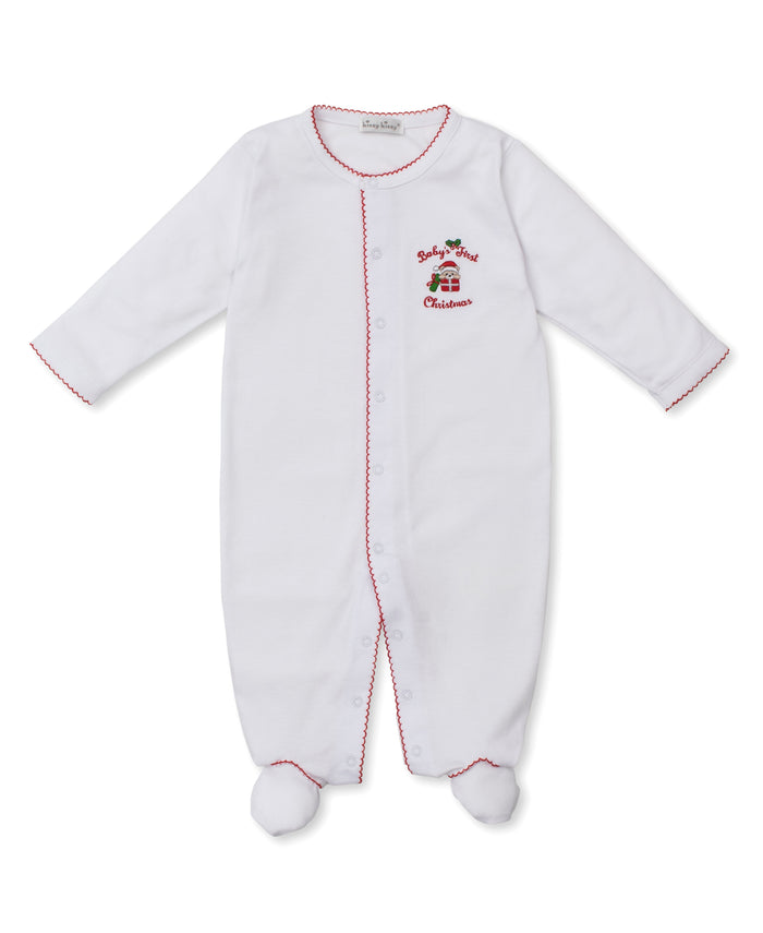 Kissy Kissy KNQ12557N Baby's First Christmas Footie White/Red