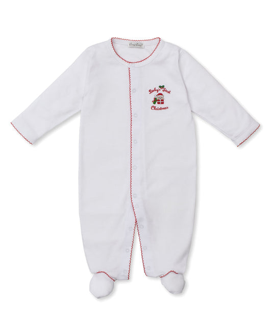 Kissy Kissy KNQ12557N Baby's First Christmas Footie White/Red